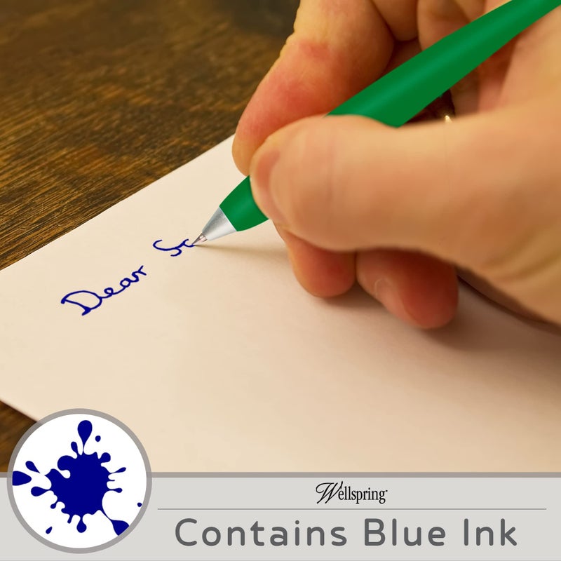 Wellspring Wiggle Writing Pens - Magnetic Pen with Built-in Magnet for Fridge Notes & Lists - Refillable Pens for Home & Office - Jade - Image 2